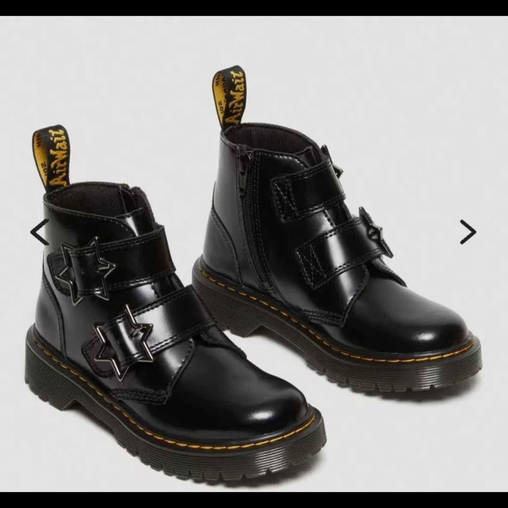 Dr. Martens Kids Black Boots with Star Details